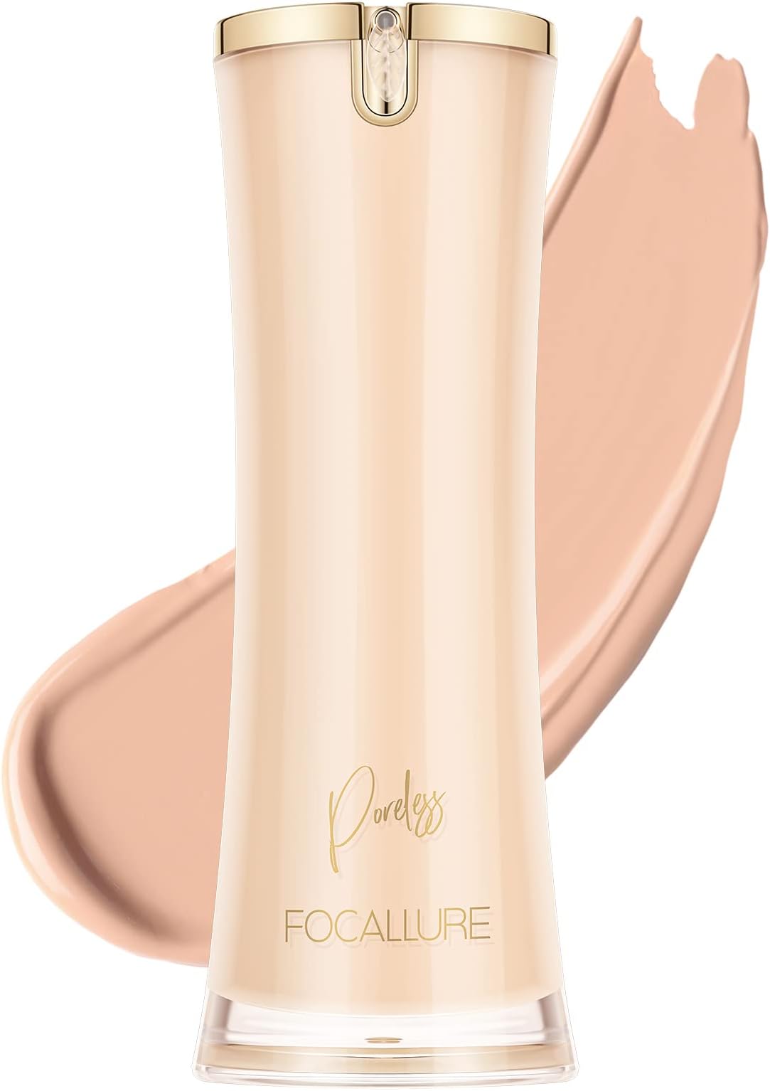 FOCALLURE PerfectBase Lasting Poreless Liquid Foundation, Medium to Full Coverage with Matte Finish, Covers Blemishes & Under-Eye Circles for All Skin Types, CP03 Silk