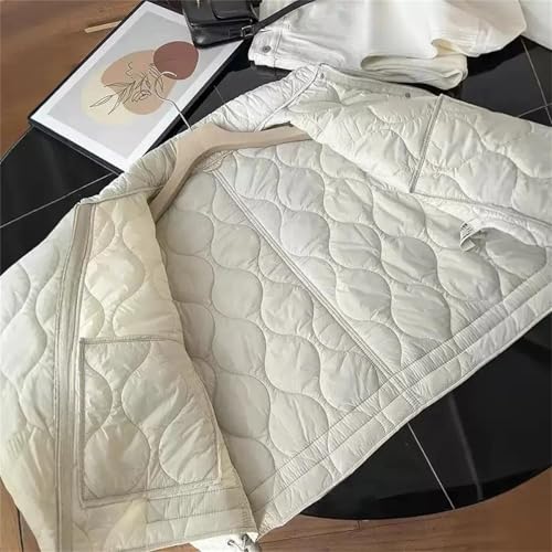 Women's Webbing Stitching Quilted Cotton Coat Casual Loose Silhouette Warm Outerwear Daily Wear3