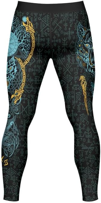 Viking Men's Compression Spats BJJ Men Tights for Working Out Training MMA Jiu Jitsu Grappling