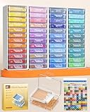 Redtwo 48pcs Diamond Painting Storage Containers Trays with Two Layers, 3-in-1 Diamond Painting Trays with Lids, Diamond Art Accessories, Diamond Art Drills Storage & Line-Up