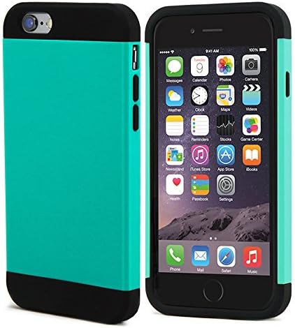 Techno Earth Armored Thin Double Layer Tough Protection Slim Case Cover for Iphone 6 (4.7) 4.7" inch A1549 A1588 (Green)