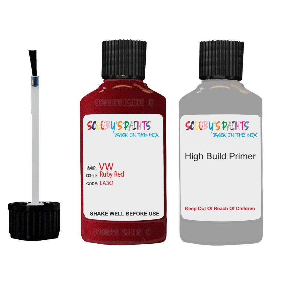 Scoobys Paints Back In The Mix Compatible With Vw Ruby Red La3q Touch Up Paint With Anti Rust Primer