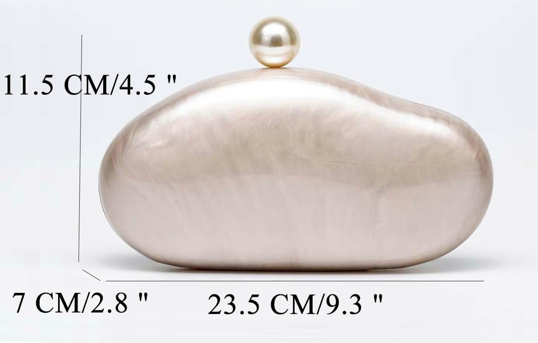 Halemet Acrylic Pearl Clutch Purses for Women Trendy Acrylic Evening Handbag Y2k Crossbody Purse Evening Clutch Wedding Party