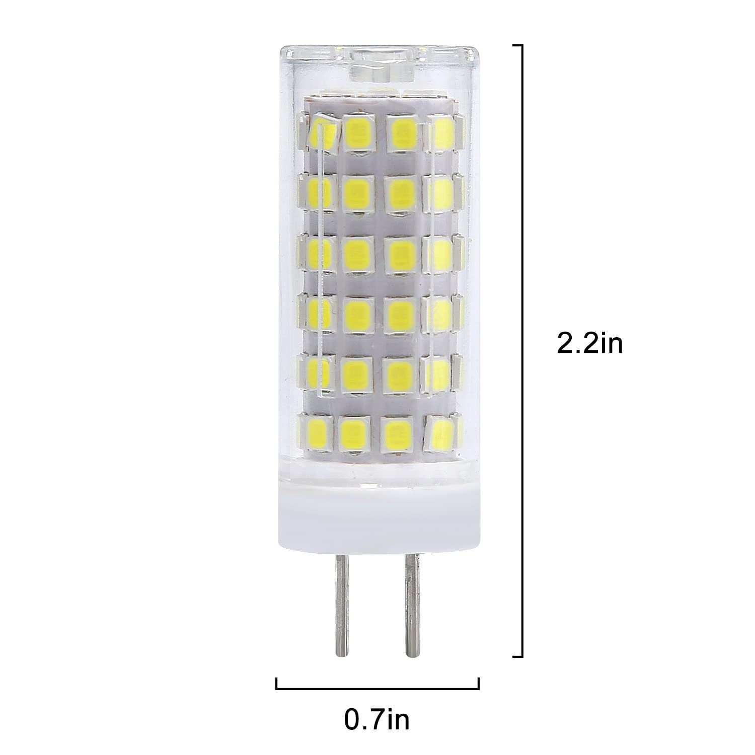 HHF Iluminación del hogar, Paquete de 10 bombillas LED tipo maíz G4/GY6.35 de 7 W/9 W CA/CC de 12 V, 64/78 LED, fuente de luz de cristal brillante(Warm white,G4 7W 64LED-2835)