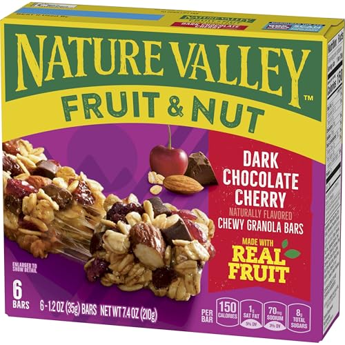 Nature Valley Fruit and Nut Granola Bars, Dark Chocolate Cherry, 6 ct, 7.4 OZ