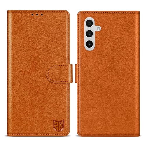 Image of ZZXX for Samsung Galaxy S25 Wallet Case with [RFID Blocking] Card Slot Kickstand Magnetic Closure Leather Flip Fold Protective Phone Case for Samsung Galaxy S25 5G Case Wallet(Brown-6.2 inch)