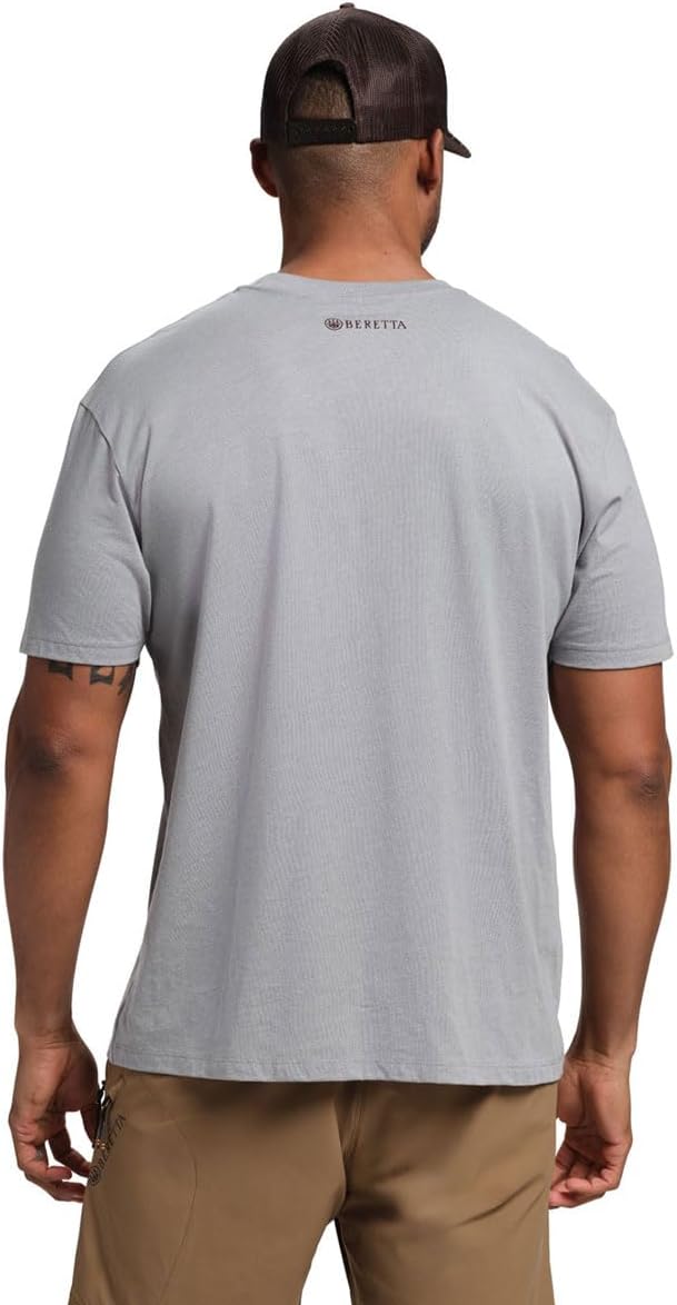 Beretta Men's Trident Logo Print Durable Comfortable Fit Ribbed Crew Neck Short Sleeve Active T-Shirt with Double-Needle Hem - Image 4
