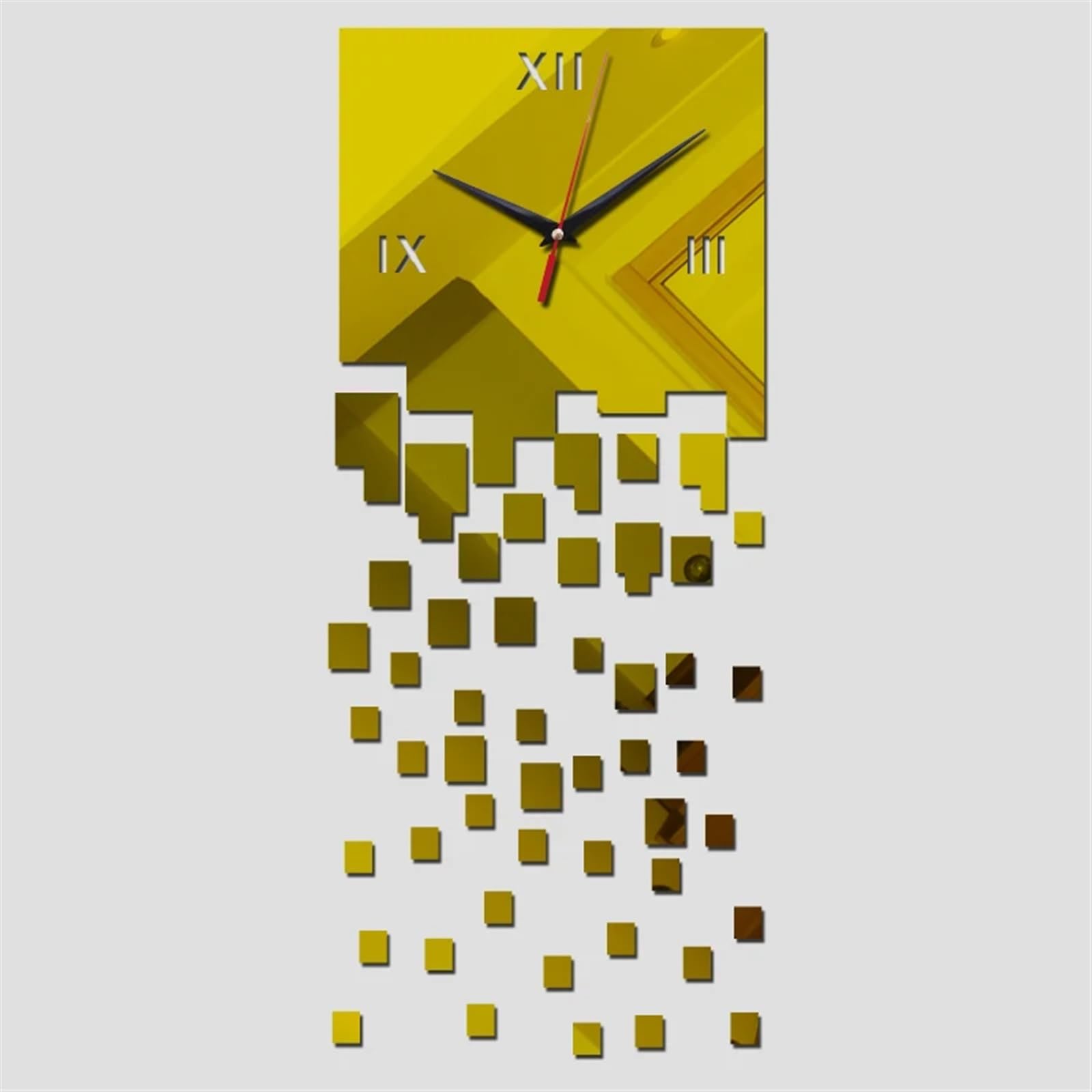 VFDVSWZSA Stylish wall clock, Wall Quartz Clocks Home Decor Watch For Living Room Study Clock Mirror Material Sticker(Gold)