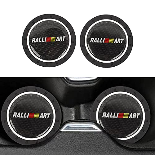 2PCS Universal RALLIART Alfombrilla Antideslizante de Silicona para Portavasos de Coche miniatura 1