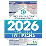 2019 Louisiana Labor Law Poster – State, Federal, OSHA Compliant – Laminated Mandatory All in One Poster