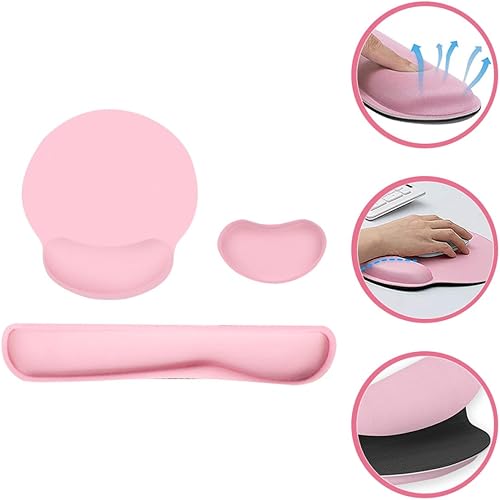 Miniatura 6 de Alfombrilla ergonómica para mouse con soporte para muñeca y reposamuñecas para teclado, antideslizante, alfombrilla de mouse para computadora para
