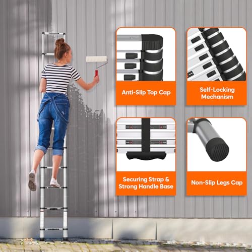 Image of Bigapple Aluminium Folding Step Ladder Portable and Compact (20.6 Feet (6.3 Meter))