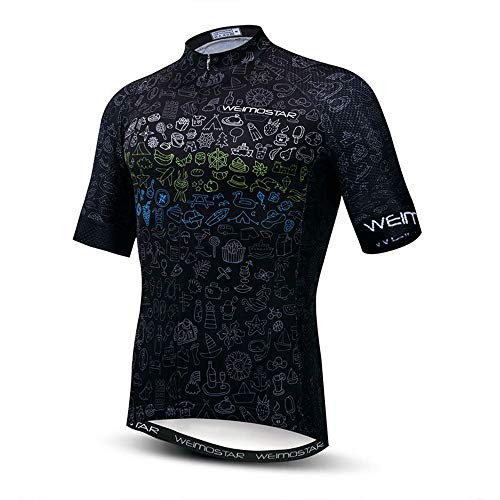 Hotlion Radtrikot für Herren, Herren-Rennrad-Shirt, Tops – Komfortabel, super atmungsaktiv und schnell trocknend, reflektierender Reißverschluss, 3 Taschen, XXL