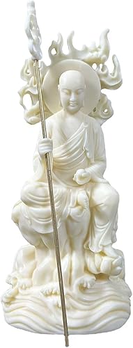 Estatua de Boddha de Ksitigarbha, aleja a los espíritus malignos de Buda, decoración de oficina en casa, escultura de Buda blanca, decoración de