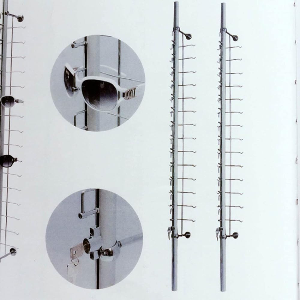 Soporte de pared para gafas con cerradura, organizador de almacenamiento seguro para tiendas ópticas y centros comerciales, diseño decorativo moderno