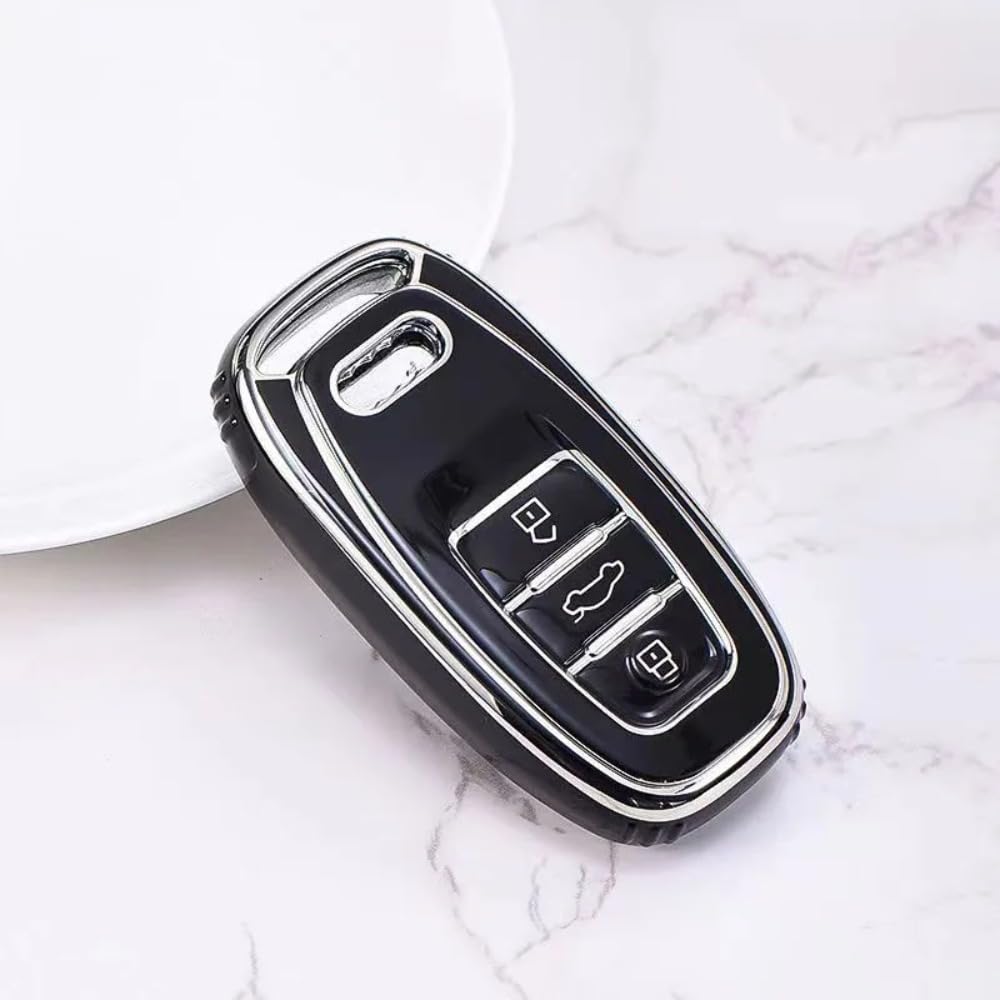 Coque de clé Audi en TPU noir protection pour A3 A4 A5 Q5 Q7