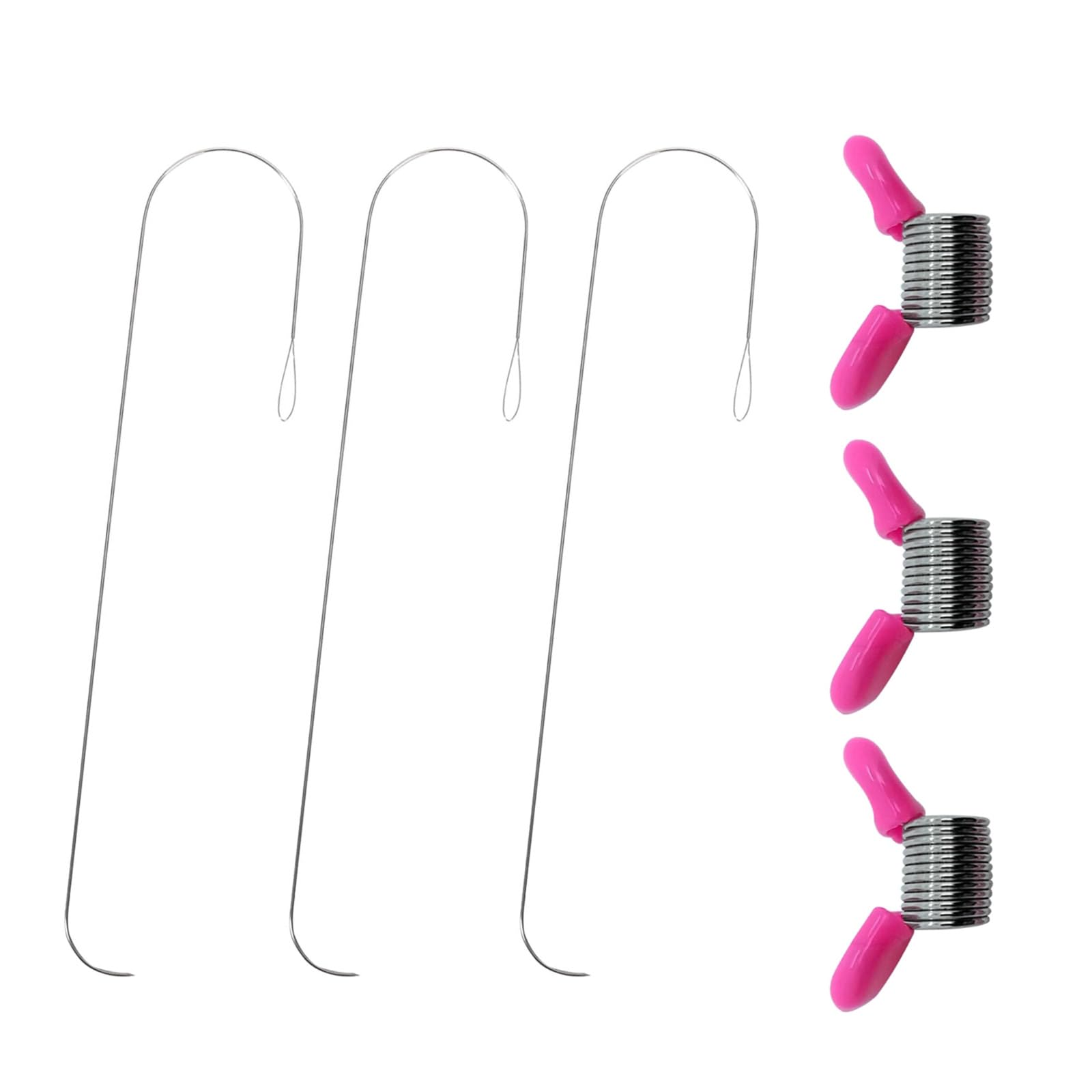 NEWFT Pack of 6 Large Eye Curved Beading Needle and Beads Ends Accessory Designed for Bead Spinners and Jewelry Creation