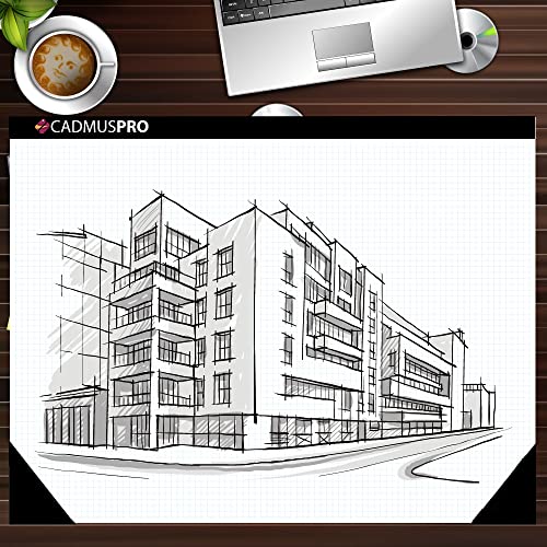 Top Desk Large Graph Pad, 22" X 17", 1/4 Quad Grid, 50 White Sheets, Great For Sketching, Drawings, House & Commercial Buildings Plans & Drafting. For Architects, Engineers & Draftsmen (Pack Of 1) #TOP7