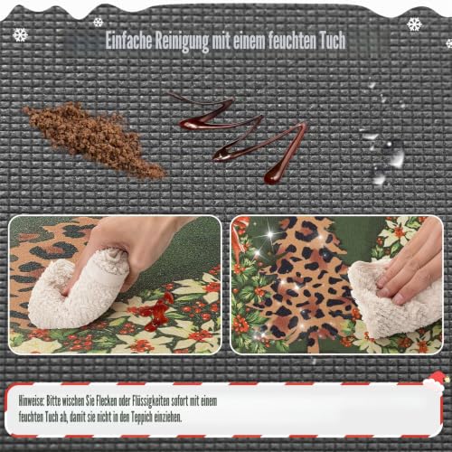Carvapet Weihnachten Anti-Rutsch-Küchenmatte Anti-Ermüdung Stehend Matten Gepolstert Komfort Küche Boden Matten PVC Wasserdicht Läufer… – Ansicht 8