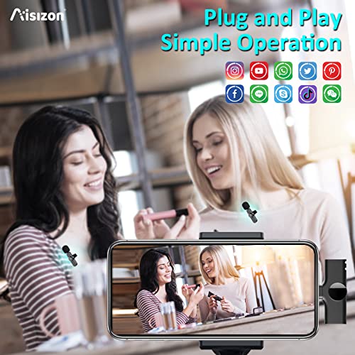 Image of Wireless Lavalier Microphone for iPhone15, Wireless Clip Mic, Clip on Microphone A7d, for iPhone, iPad, Computer, Mike for YouTube, Zoom Meeting, Video Recording