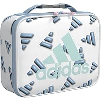 adidas Foundation Insulated Lunch Bag for Men and Women, 3D AOP White/Clear Sky Blue/Semi Flash Aqua Blue, One Size