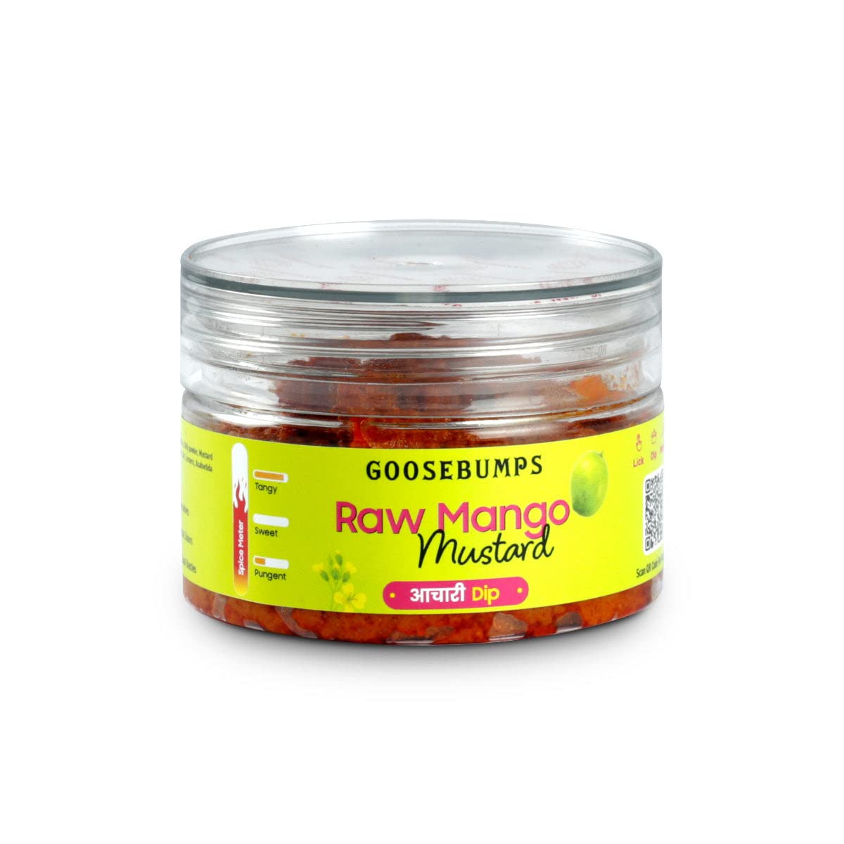 Goosebumps Raw Mango Mustard Achaari Dip | Preservative and Additive free dip | Indian Mustard Sauce - 125 GMS