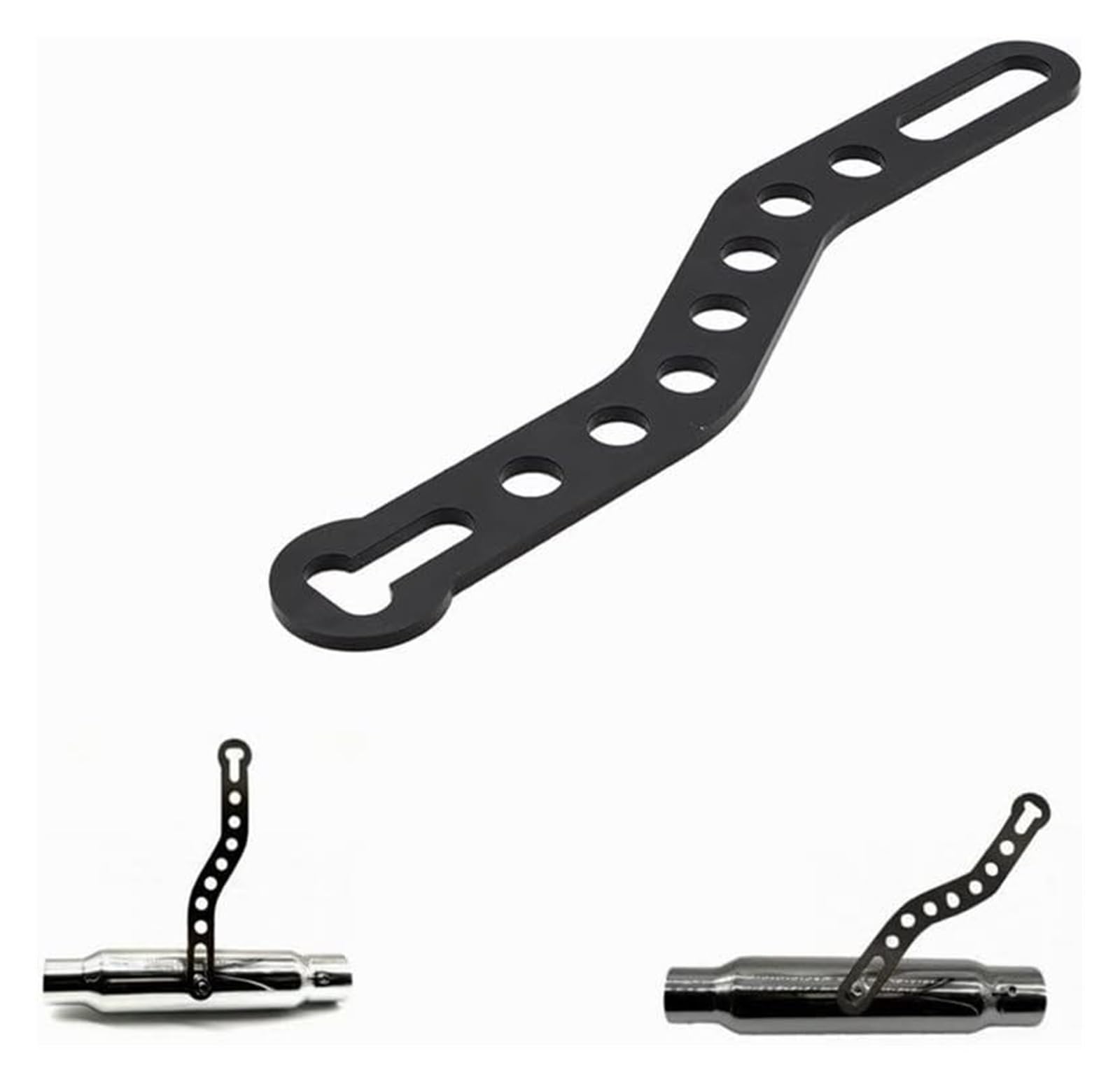 Silenciador De Escape para Motocicleta para Suz&uki Motocicleta Negro Retro Soporte de suspensión de Escape silenciador de Escape Herramienta de fijación de Tubo silenciador Tubo de Escape