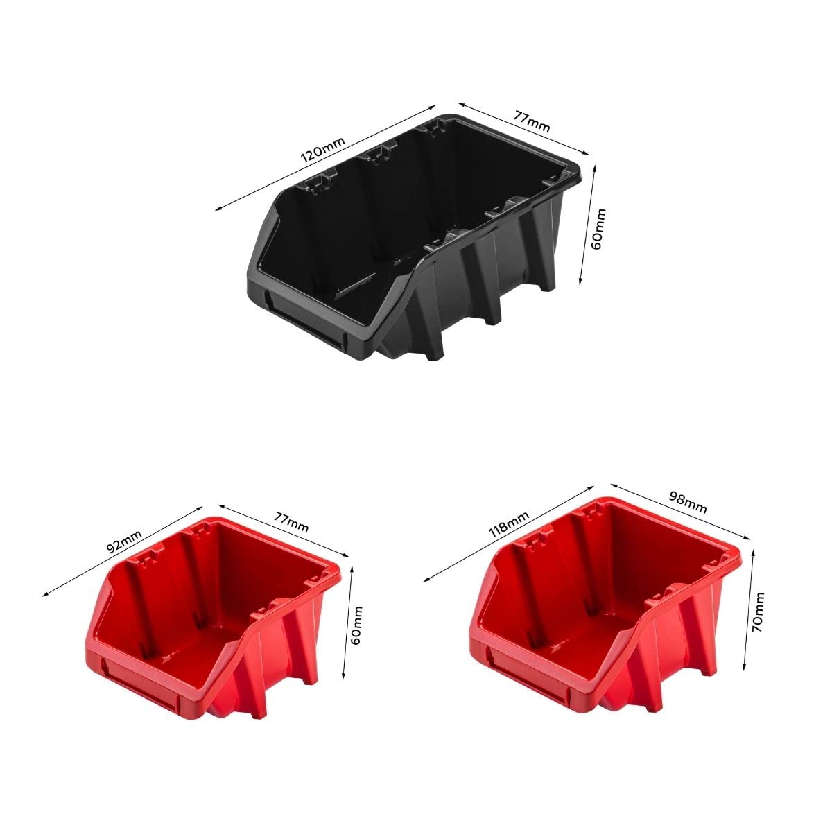 Sistema de almacenamiento para taller, 156 x 78 cm, caja de 58 unidades, estantería de pared con soportes para herramientas y cajas apilables, placas de pared extrafuertes, estantería de