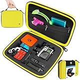 CamKix Carrying Case for Gopro Hero 4, Black, Silver, Hero+ LCD, 3+, 3, 2 and Accessories - Ideal for Travel or Home Storage - Complete Protection - Carabiner and Microfiber Cleaning Cloth Included