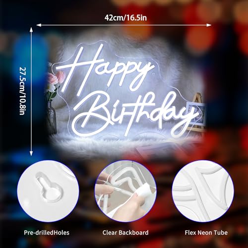 Image of Neon Sign, Birthday Neon Signs for Wall Decor LED Signs Neon Light