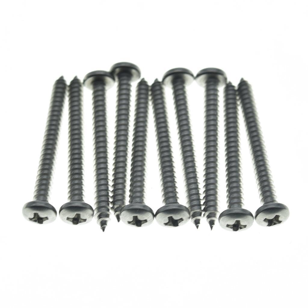 Dopro 10pcs Phillips Round Head Tremolo Claw Mounting Screws Stainless Steel Trem Bridge Claw Screws Original Color