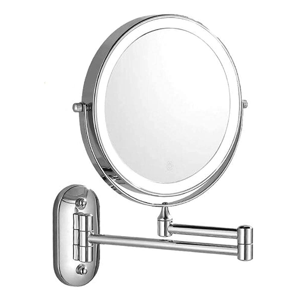 Miroir de maquillage mural carré extensible 8 pouces avec grossissement 3X pour vanité d'hôtel