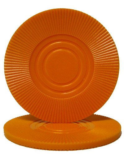 50 Interlocking Plastic Radial Poker Chips - Choose Colors (ORANGE)