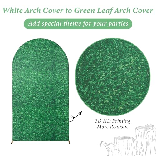 Set 3 Fundas Arco Fondo Fotográfico Hojas Verdes 7.2ft 6.6ft 6ft miniatura 2