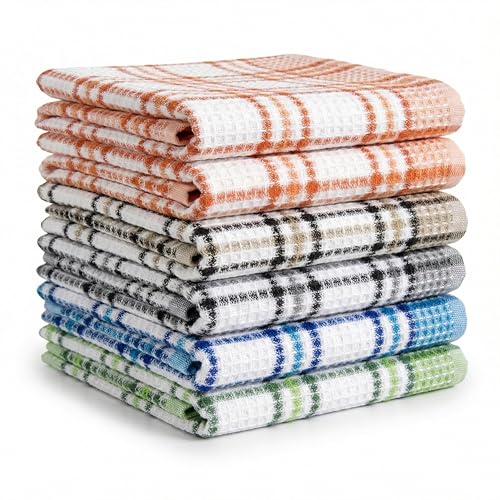 BOSKIMO Paños de Cocina Algodón Premium – Pack de 6 Trapos de Cocina Microfibra y Rizo, Trapos Cocina Algodón Absorbentes, Paños de Limpieza (Valencia)