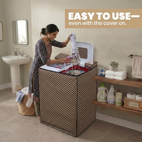 Image of DREAM CARE Waterproof & Dustproof Washing Machine Cover Top Load & Semi Automatic Suitable for 8 kg, 8.2 kg, 8.5 kg (89 x 99 x 55 cms)
