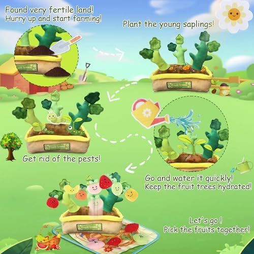 Image of Baby Toys 6-12 Months, My First Fruits Vegetables Color Shape Sorting Montessori Toys, Plush Crinkle Rattle Textures Sensory Toy for 1 Year Old Boys Girls, Toddler Valentines Day Easter Baby Gifts