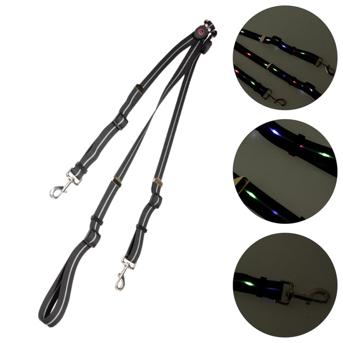 Healeved Leuchtende Pferdebrustleine mit LED Beleuchtung, Schwarz