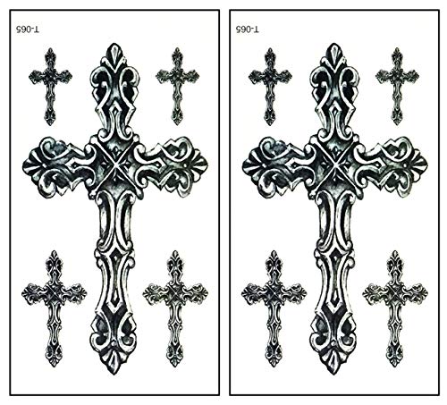 Mini Tattoos 2 Sheets Cross Cartoon Tattoos Art Stickers Waterpro...