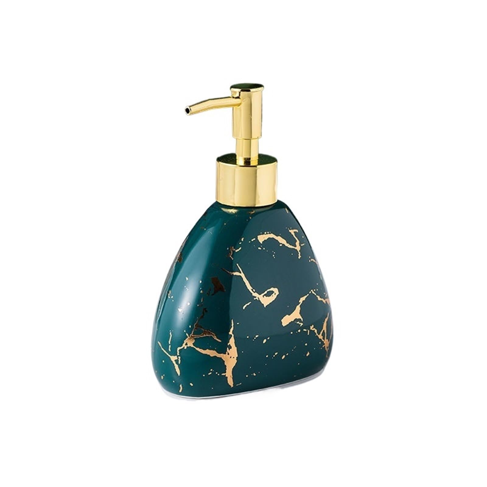 Soap Dish Set Gold Plated Marbled Ceramic Lotion Bottle Bathroom Supplies Mouthwash Cup Toothbrush Soap Dish Set(Color7)