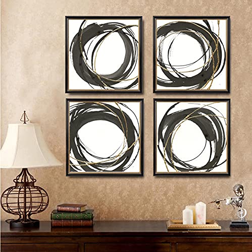 Noir beige mur photo salon chic avec détails dorés pour une décoration raffinée
