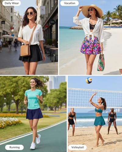 Image of Aqua Eve Women Swim Skirt Tummy Control Swimsuit Skirt High Waisted Bathing Suit Bottom (Available in Plus)