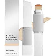 Color Changing Foundation Stick - 2 in 1 Foundation Stick with Brush, Hydrating Concealer Base Makeup, Korean Skin Care Foundation Stick, Perfect Match For All Skin Tones Ivory