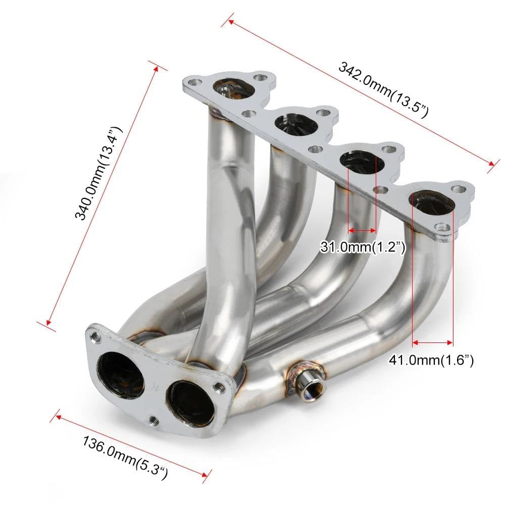 Colector Escape Acero Inoxidable Para Civic 1988-2000 Para CRX Serie D 1988-1991 EJ EG EH EK/SOHC EF EK EM D15 D16