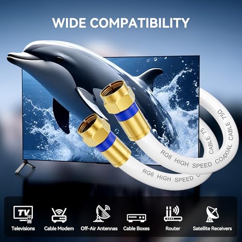 Câble internet haute vitesse câble coaxial RG6 antenne numérique TV et décodeur 3m
