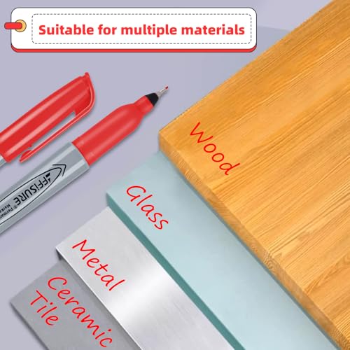 Image of Red Ultra Fine Point Permanent Marker, 20 Pack, 0.4 mm, Precision Fine Tip for Detailed Writing, Art, Crafts & Labeling on Paper, Plastic, Glass, Metal, Waterproof, Fade-Resistant Ink