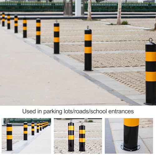 Cône de sécurité, bornes de sécurité réfléchissantes, poteaux de signalisation de 55 cm avec boulons d'ancrage, barrières de stationnement, Lot de 6 bornes Blanches
