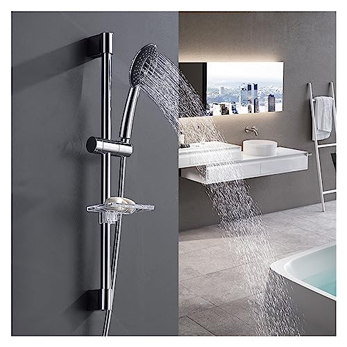 Barre coulissante de douche kit support chromé avec pomme de douche à main
