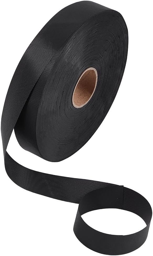 BENECREAT 328yard x 1.25inch Black Oxford Binding Ribbon, Polyester Bias Tape for Sewing Quilting and Garment Trimming, Durable Craft Ribbon for DIY Projects and Gift Wrapping