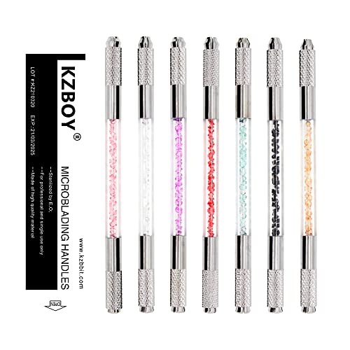 10 Multi-colors Double Sided Microblading Handles Individually Packaged with Lot # and Exp. Date for Microblades